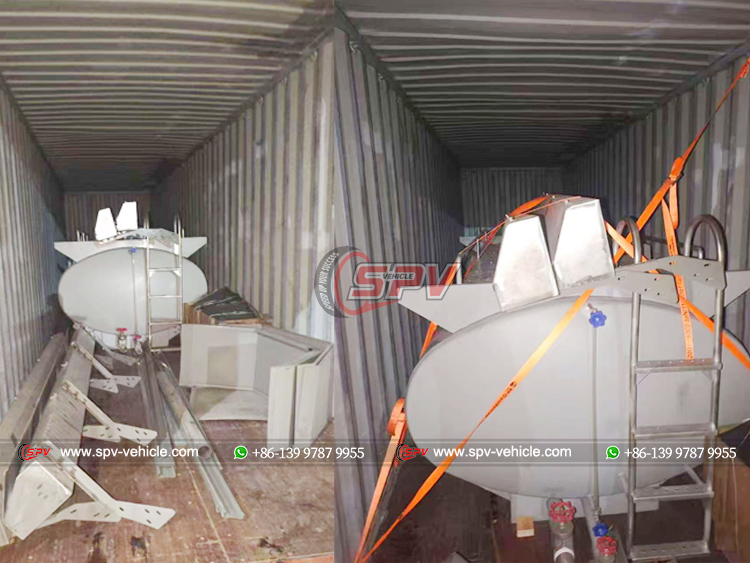 2 Units of 5000 Litres Water Carrying Tank Loaded Into Container